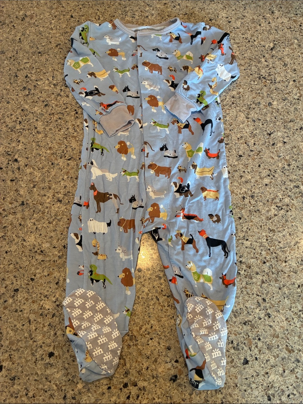 Magnetic Me Blue Dog Print Footed Pajamas